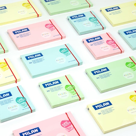 Karteczki samoprzylepne SUPER STICKY PASTEL 76x76, op. 90 szt., niebieskie