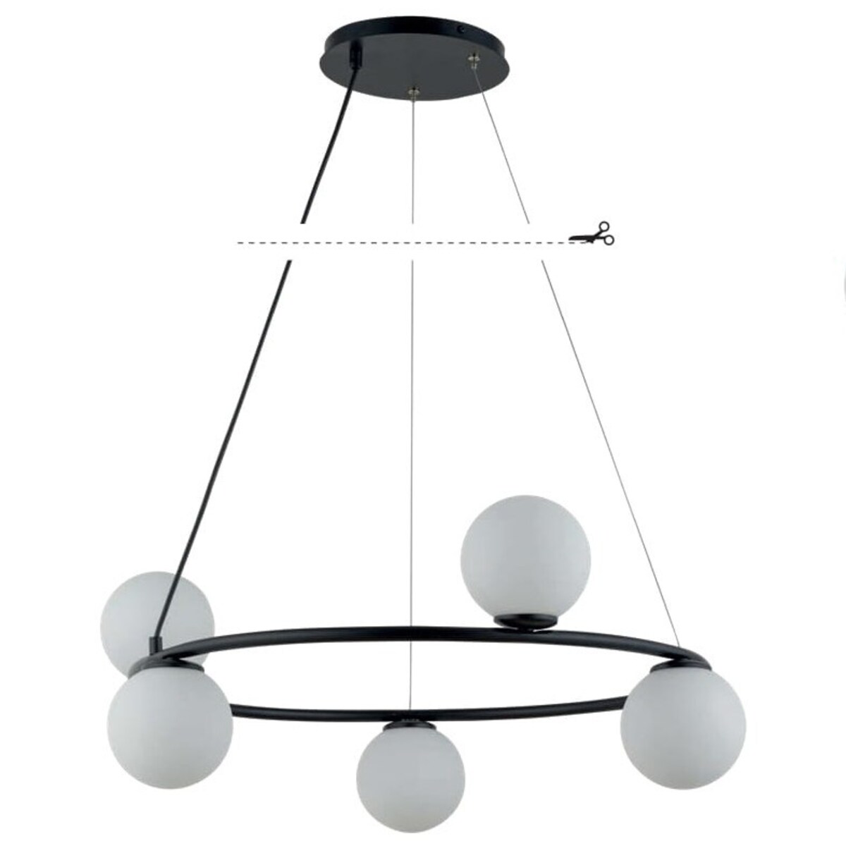 Nowoczesny żyrandol GAMA KOŁO Sigma szklane kule czarne
