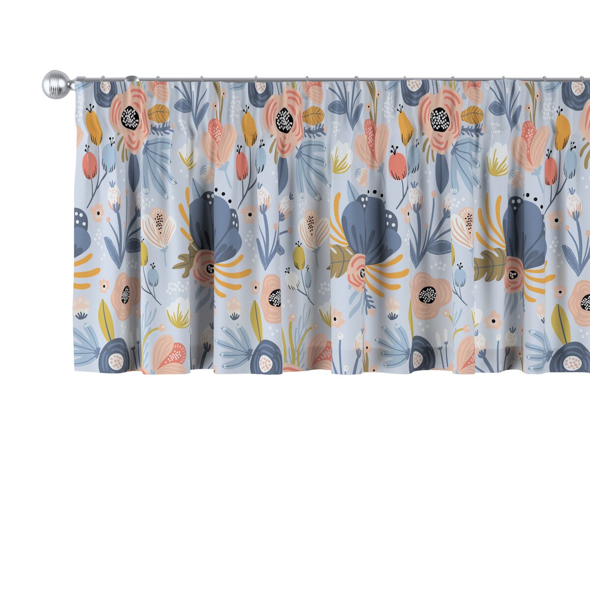 Lambrekin na taśmie marszczącej 390x40 niebieski