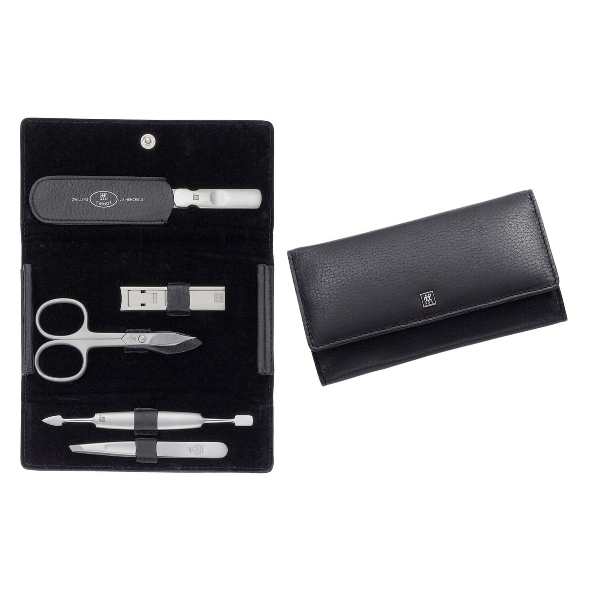 Zestaw do manicure Zwilling Twinox – skórzane etui, 5 elementów - Czarny