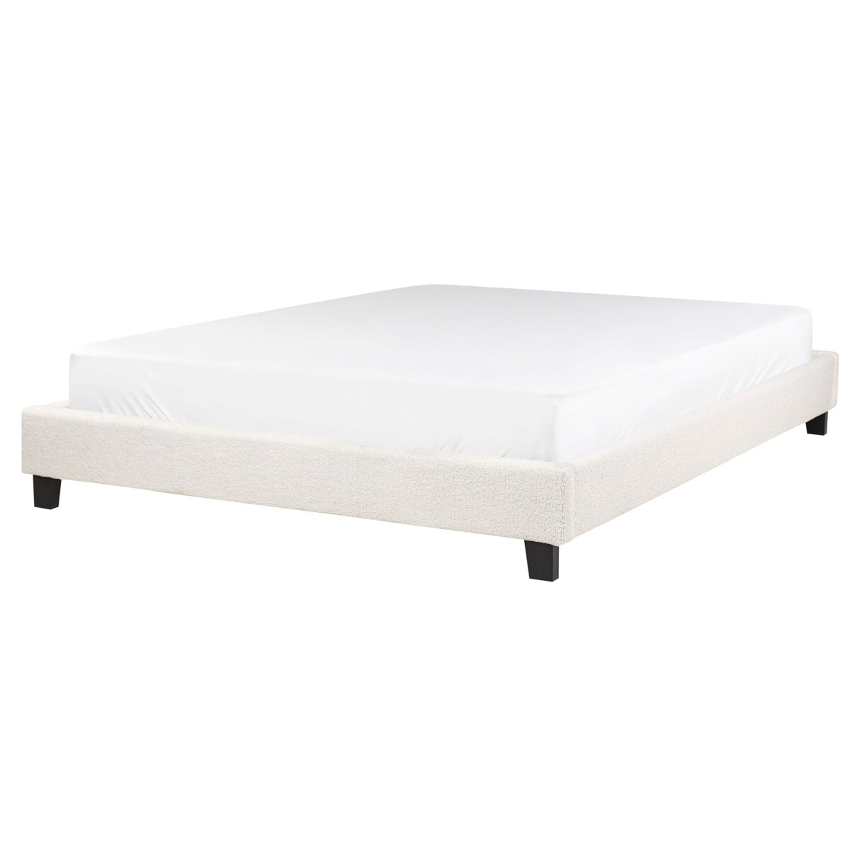 Łóżko bez zagłówka Boucle ROANNE 160 x 200 cm Kremowy