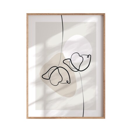 Plakat Kwiatowe układy rozmiar 50x70cm w ramie drewnianej Oak