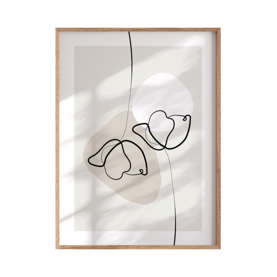 Plakat Kwiatowe układy rozmiar 50x70cm w ramie drewnianej Oak