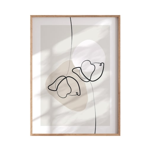 Plakat Kwiatowe układy rozmiar 50x70cm w ramie drewnianej Oak