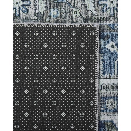 Dywan 80 x 300 cm szary z niebieskim KOTTAR