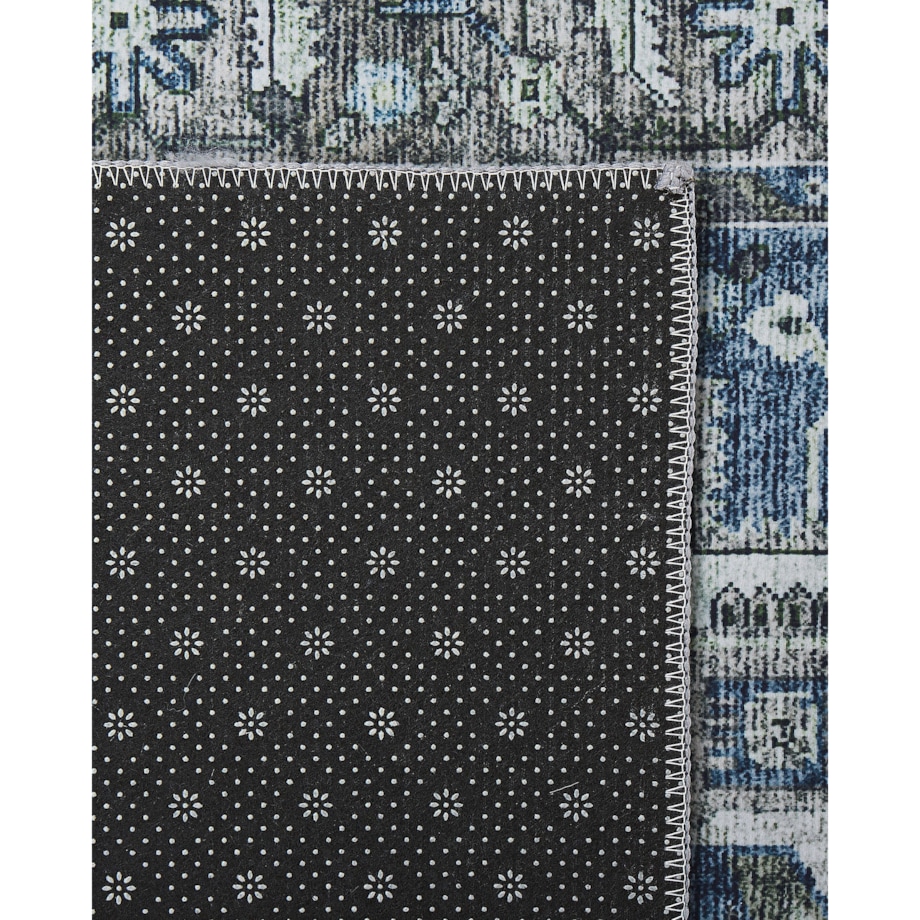 Dywan 80 x 300 cm szary z niebieskim KOTTAR