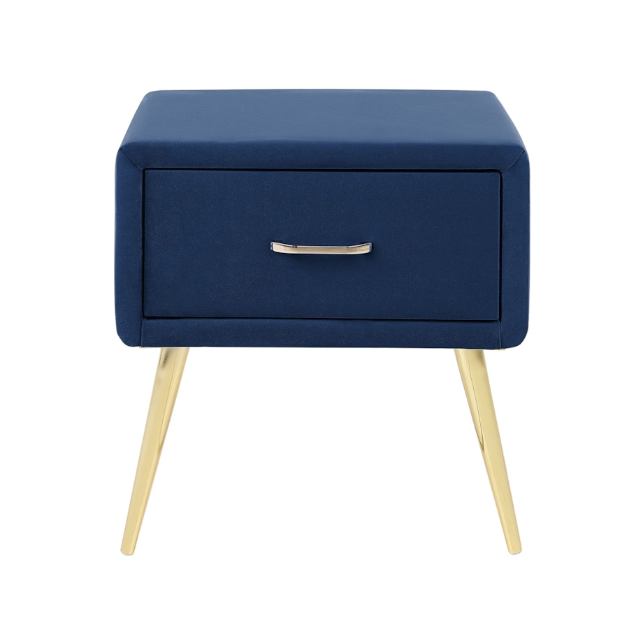 Szafka nocna welurowa niebieska FLAYAT