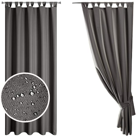 Zasłona Ogrodowa Tarasowa Taras 155 x 220 Ciemno Szara na Szelkach Rzepy