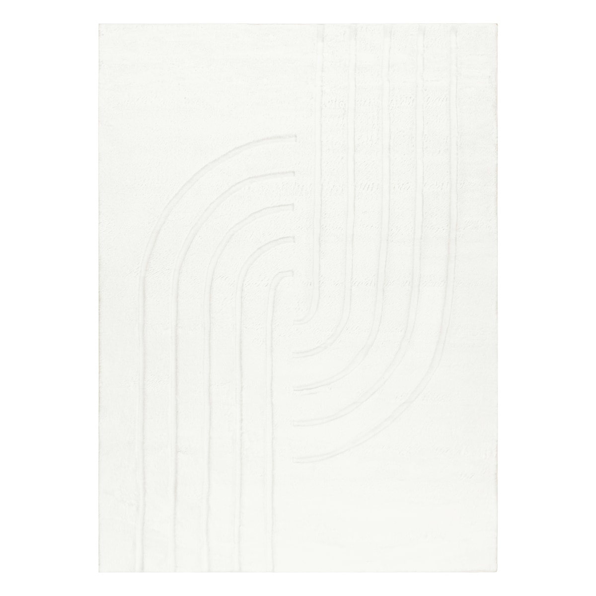 Dywan CURVY biały 11 Curves do prania, 80x150 cm