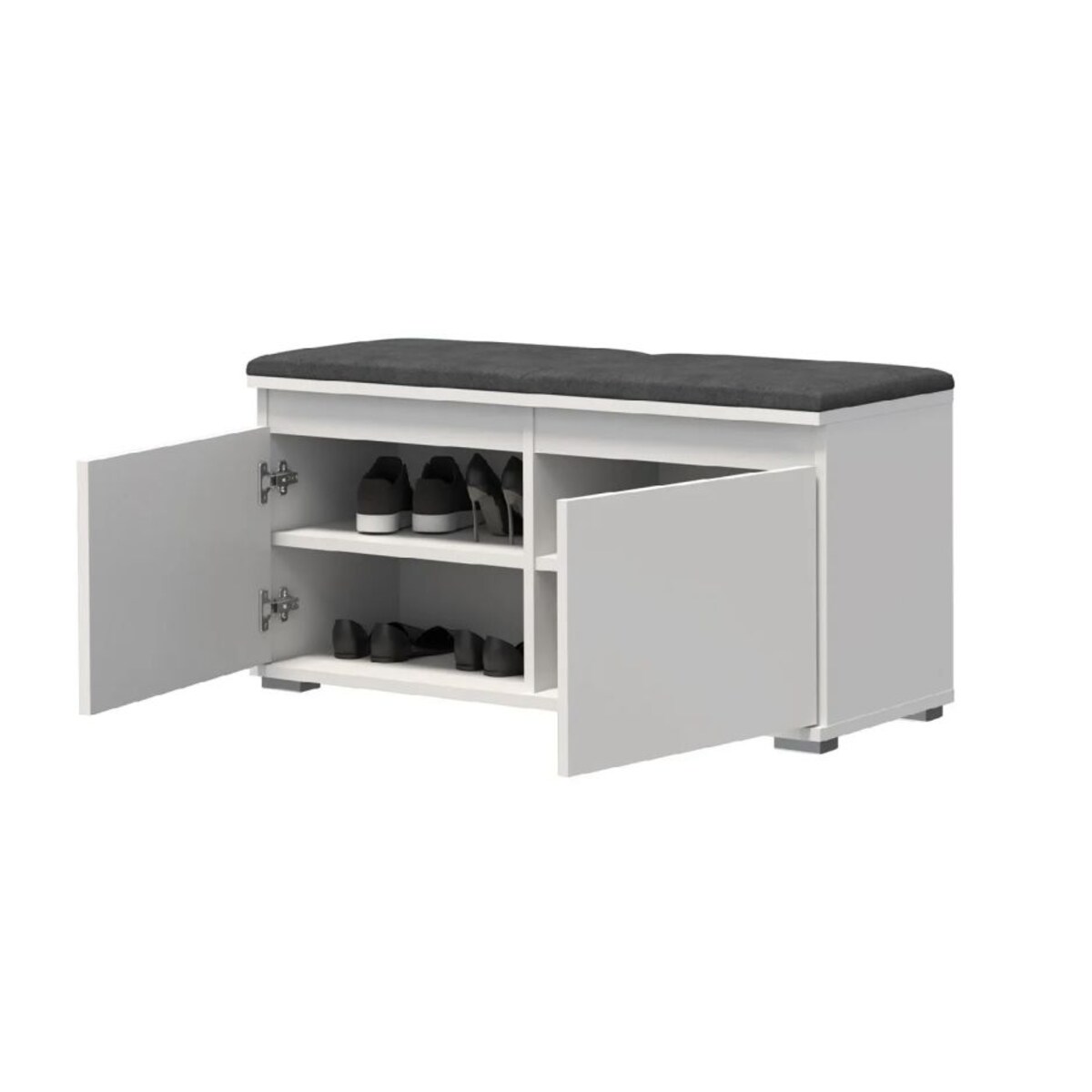 Szafka na buty z siedziskiem SINGAPUR 100 biała/szara