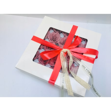 FLOWER BOX KWIATY MYDLANE róża 25szt prezent dzień mamy mamy pachnące