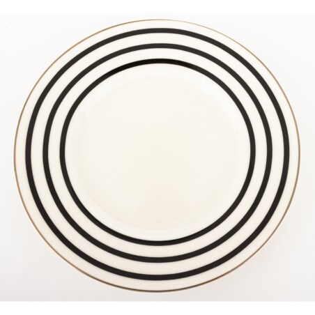 Filiżanka 220 ml i spodeczek, w 4 czarne poziome paski, w pudełku, LARGO