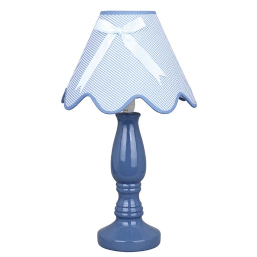 Lampa stołowa biurkowa LOLA Candellux z ceramiczną podstawą i abażurem, do pokoju dziecięcego