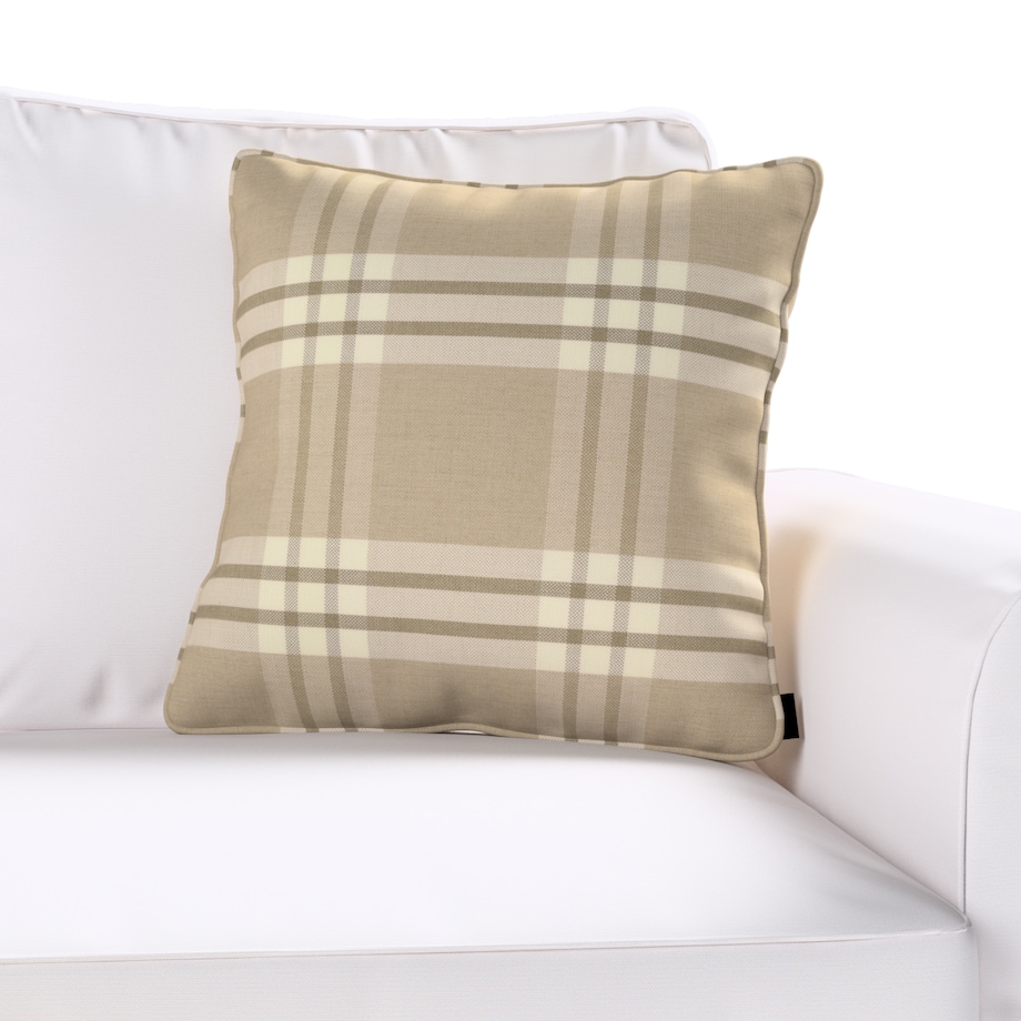 Poszewka Gabi na poduszkę 60x60 krata beżowa