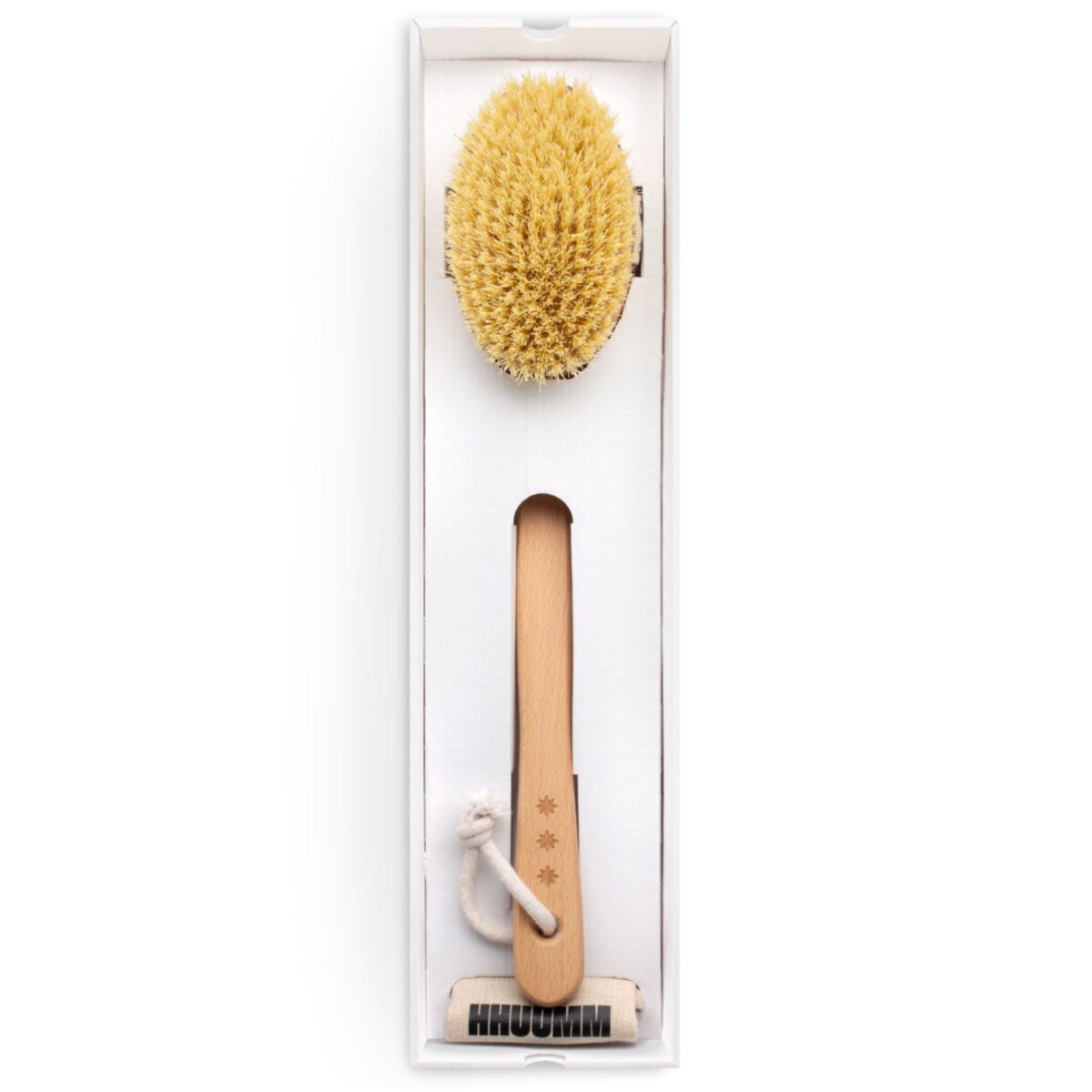 Szczotka do masażu ciała na sucho – włókno tampico, wersja z kijem, No.2P