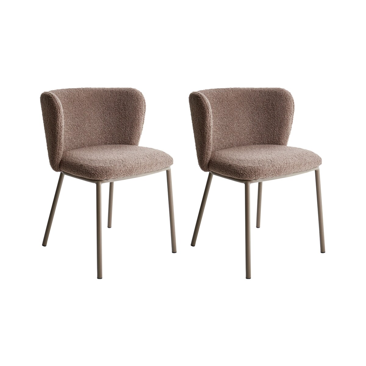 Zestaw 2 krzeseł MINA II Boucle Jasnobrązowy