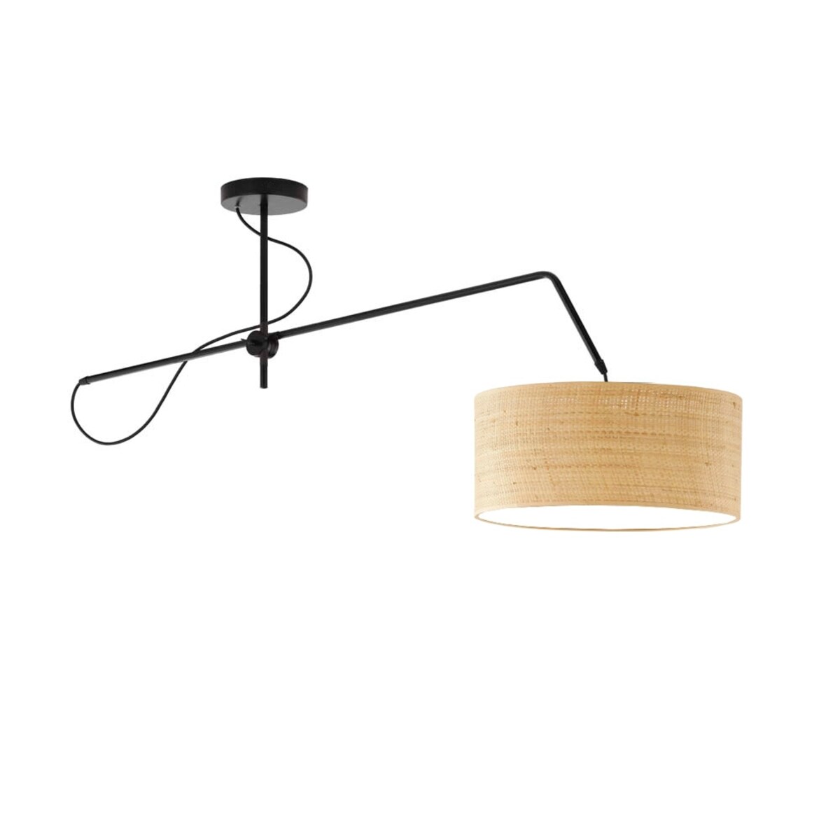 Lampa wisząca przegubowa sufitowa regulowana z abażurem walec MODERN