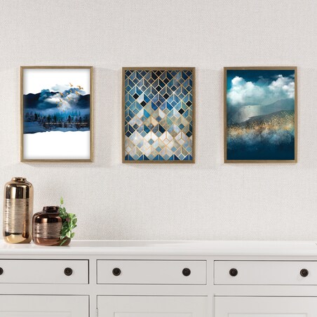 Obraz Impression 30x40cm gold&navy, 30 x 40 cm