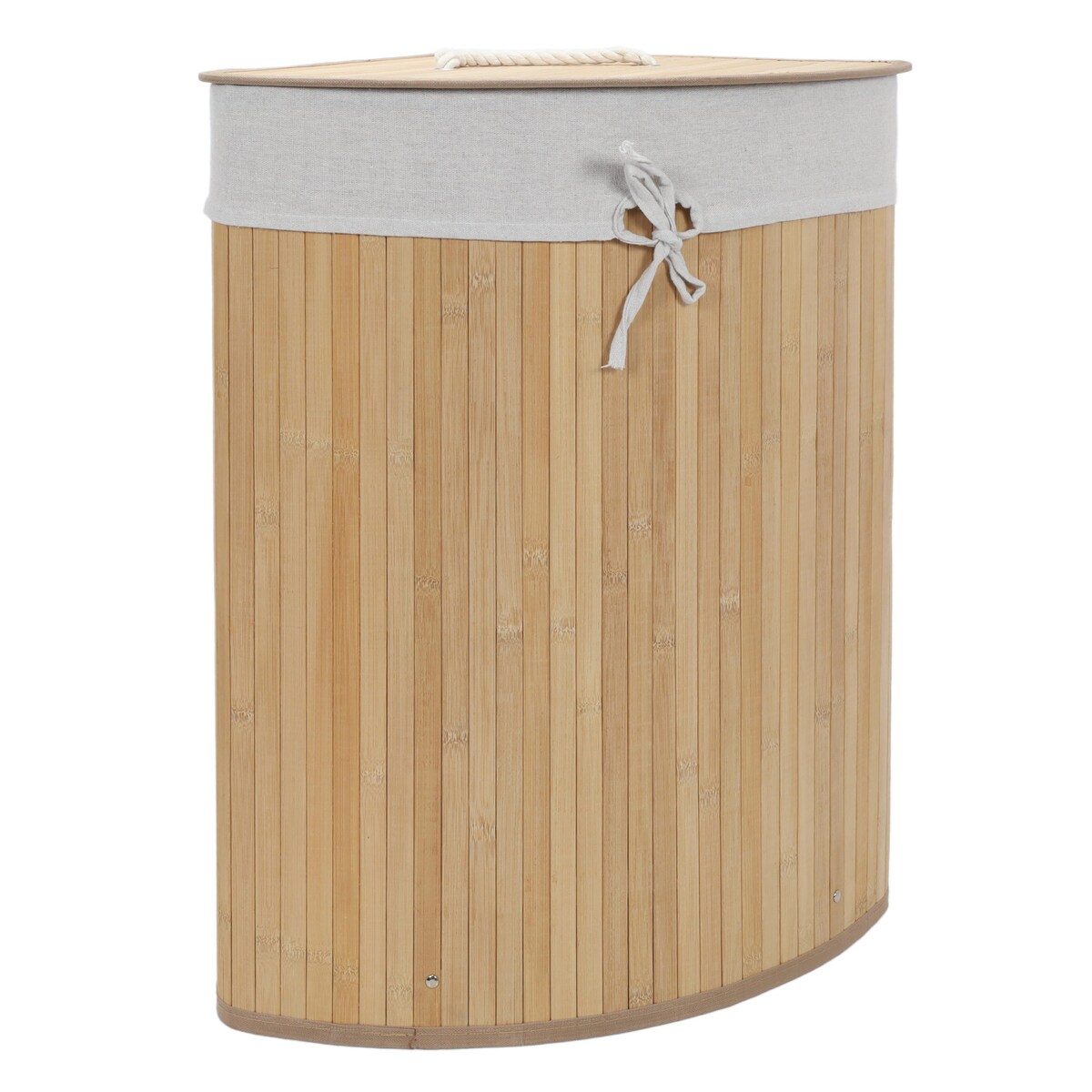 Narożny kosz na pranie ARCO, bambus, 60 l