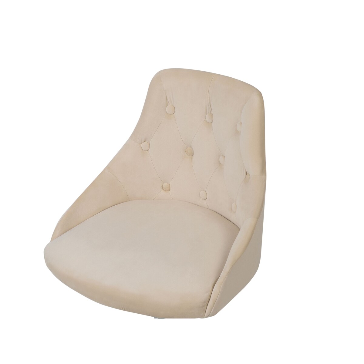 Krzesło biurowe regulowane welurowe beżowe PARRISH