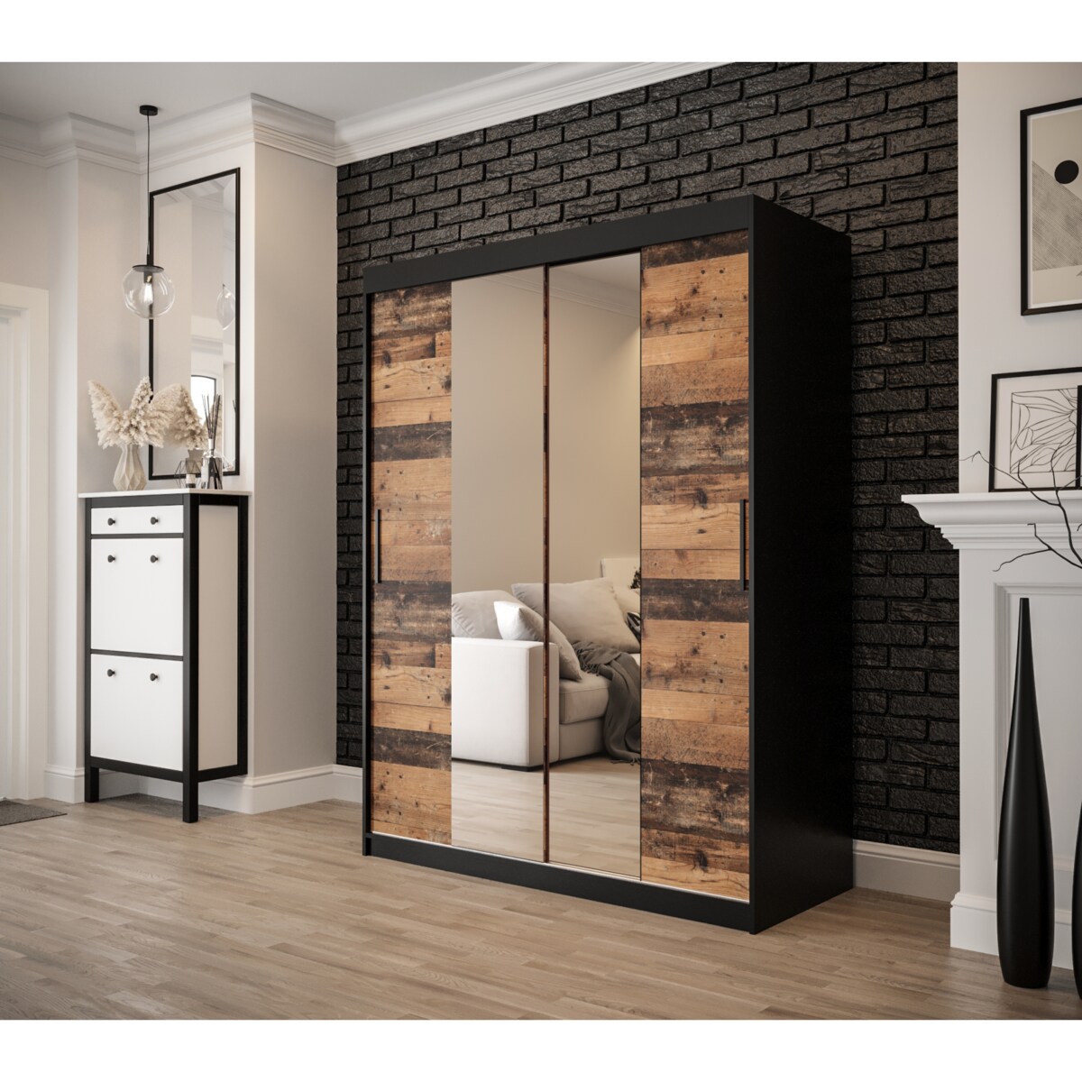 Szafa przesuwna OLDSTYLE T1 150 Czarny / Old Style