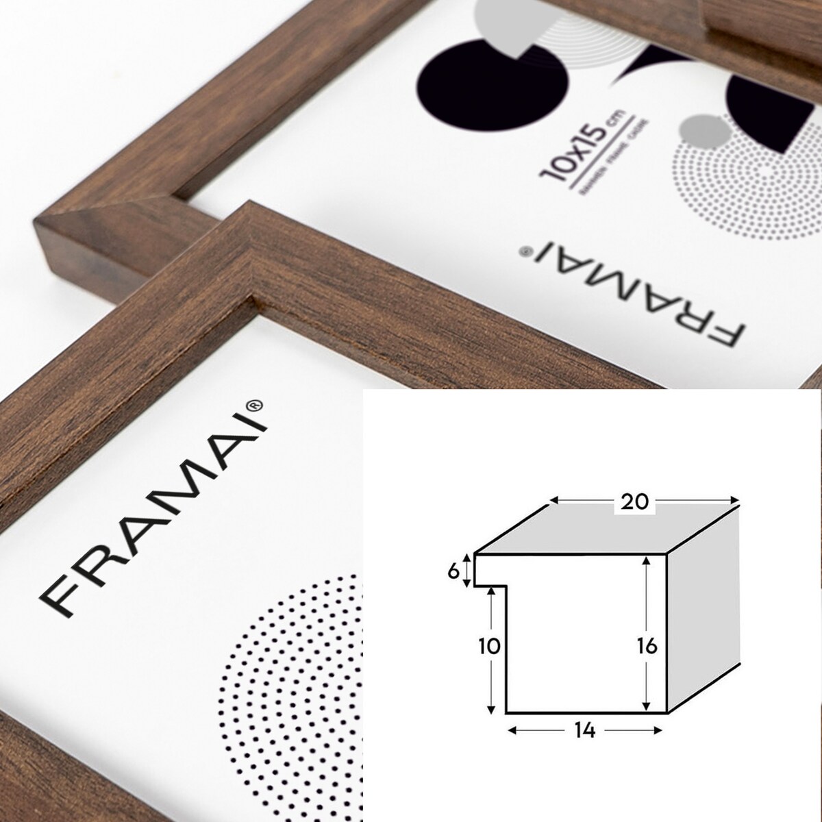 Multirama ramka na zdjęcia. Brązowa multirama na trzy zdjęcia 10x15 cm 10x10 cm Ramka na zdjęcia 3 w 1 MULTI HEN 4 FRAMAI