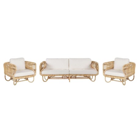 Zestaw ogrodowy rattanowy 4-osobowy naturalny DOLCEDO