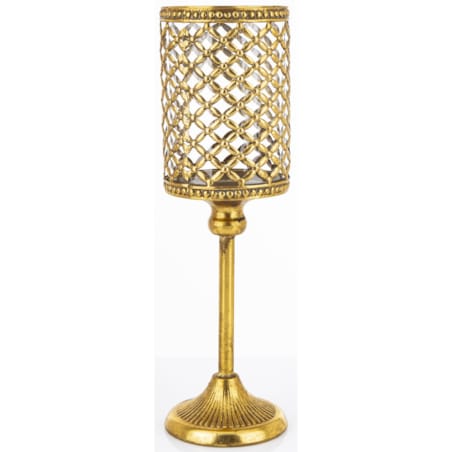 Świecznik metalowy z kloszem 43,5x13x13 cm GABBIA-2 złota