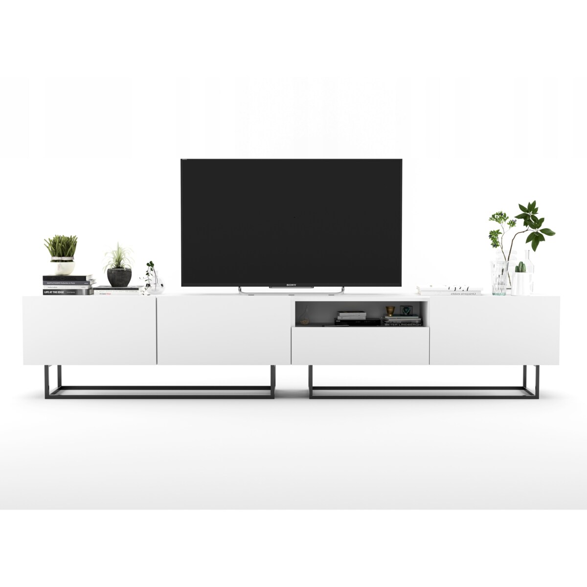 Szafka RTV Loft Biały MAT Komoda RTV Loft Szuflada 240 cm