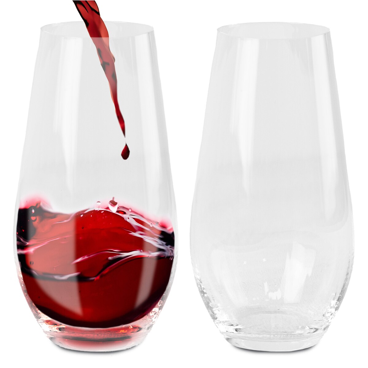 2X Szklanki Do Napojów Drinków Soku Kryształ Szklane Ozdobne 580 Ml