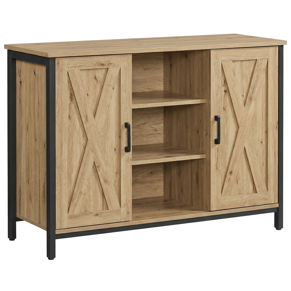 Komoda do salonu nowoczesny styl, dąb artisan, czarny