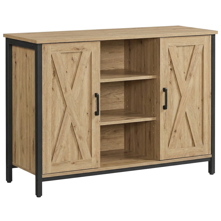 Komoda do salonu nowoczesny styl, dąb artisan, czarny