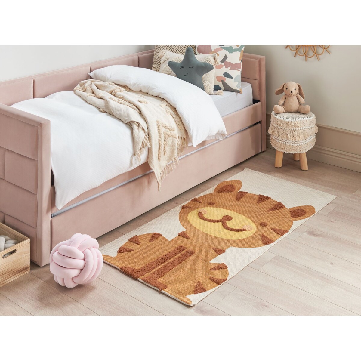 Dywan dziecięcy bawełniany motyw tygrysa 80 x 150 cm wielokolorowy SIGLI