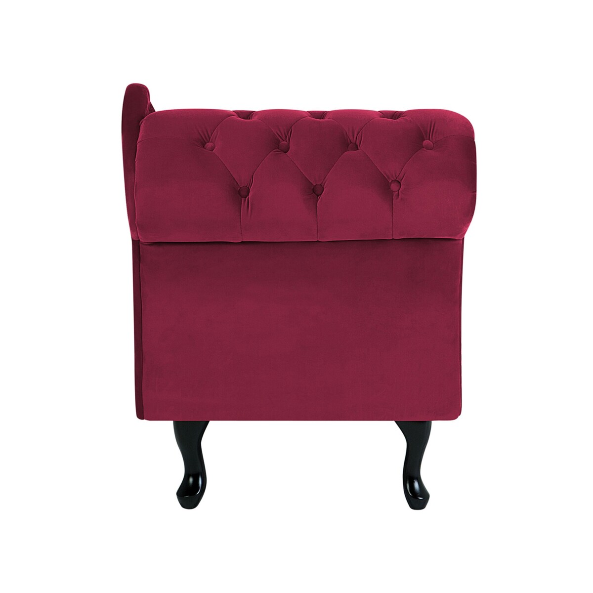 Szezlong welurowy lewostronny burgundowy NIMES