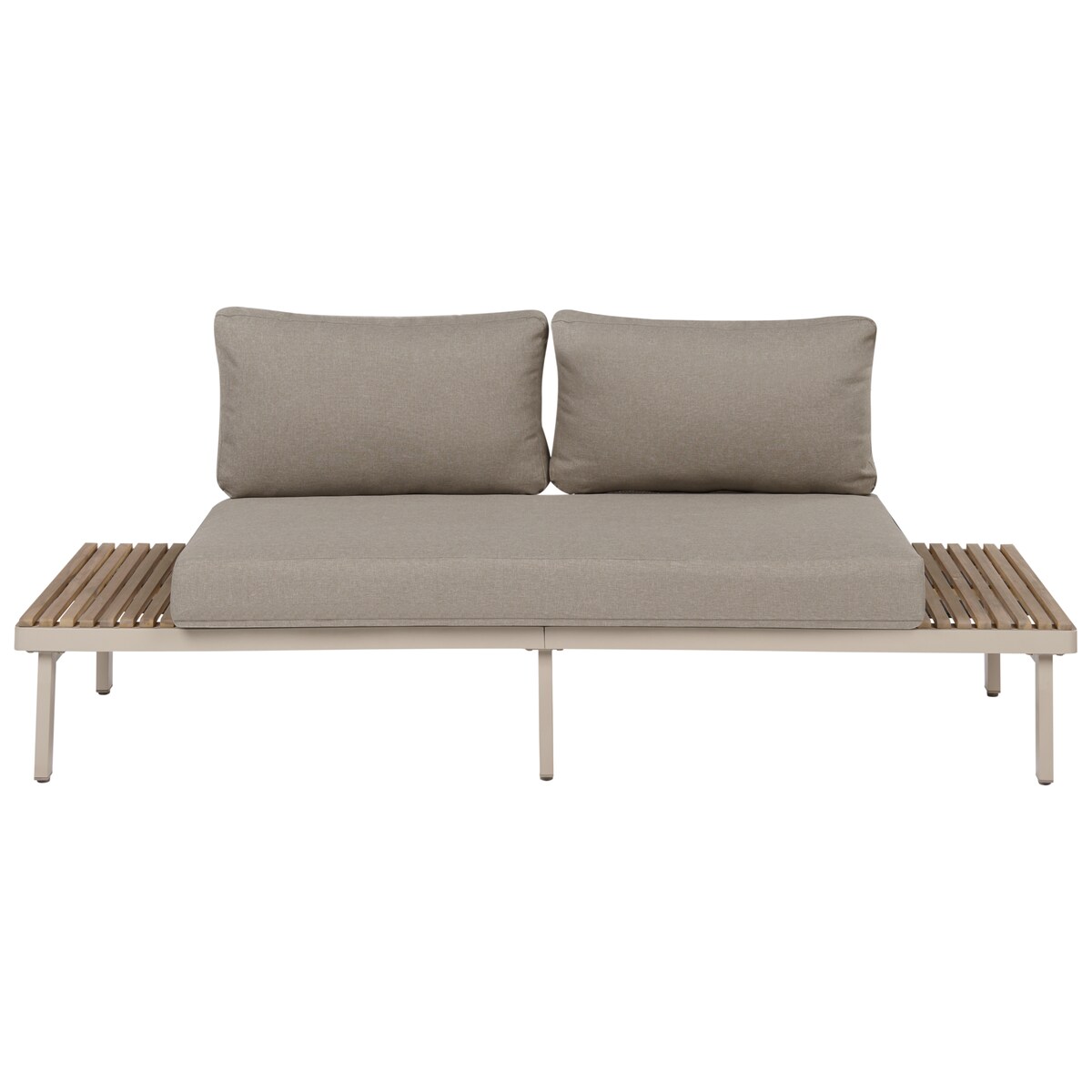 Sofa ogrodowa dla 2 osób FIVIZZANO Drewno akacjowe Beżowy