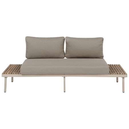 Sofa ogrodowa dla 2 osób FIVIZZANO Drewno akacjowe Beżowy