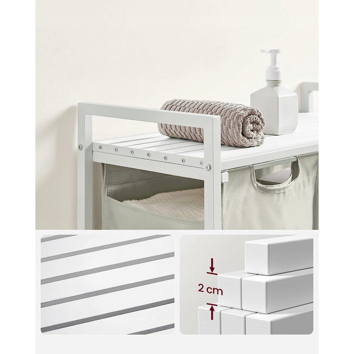 Szafka Łazienkowa Kosze 73X33X72 Cm Biały