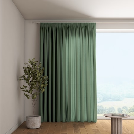 Zasłona na taśmie marszczącej 1 szt. 130x245 zgaszony zielony