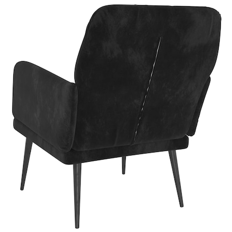 vidaXL Fotel, czarny, 62x79x79 cm, obity aksamitem