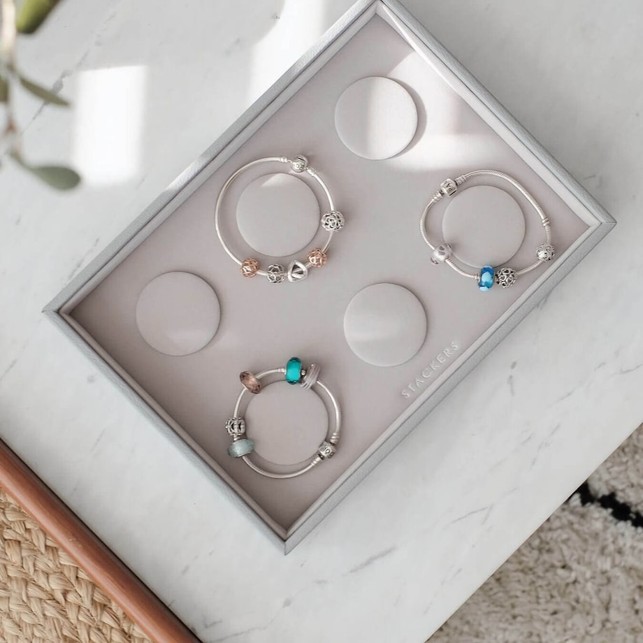 Szkatułka na bransoletki charms Stackers classic kamienna szarość