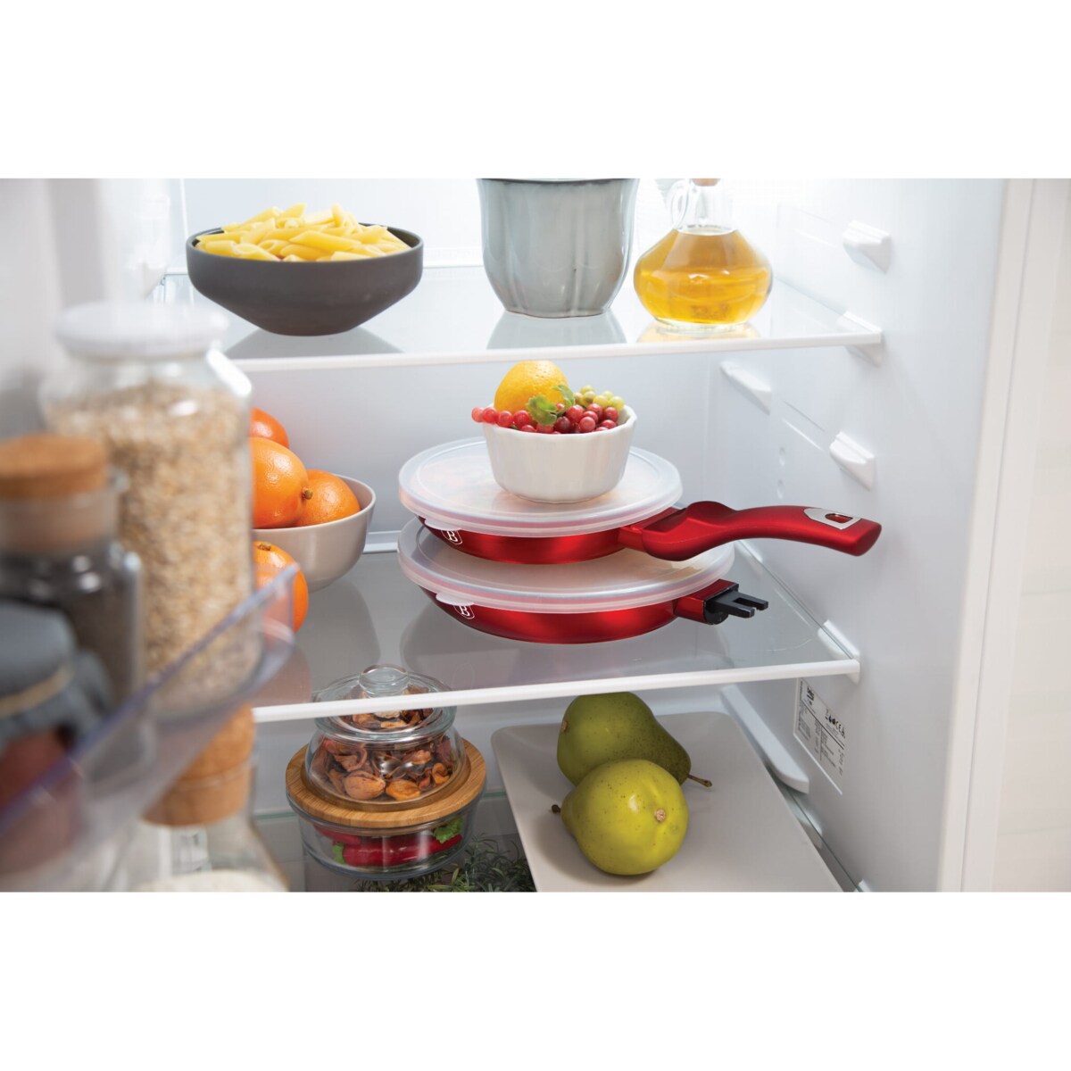 Zestaw 3 patelni z powłoką granitową BERLINGER HAUS Metallic Burgundy