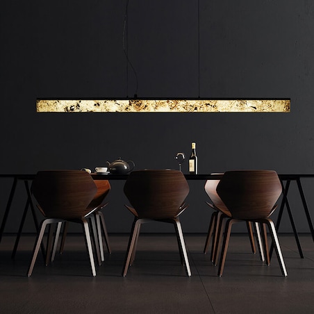 LAMPA wisząca MARBLE STONE MPLS-6602/607Y Abigali marmurowa OPRAWA listwa LED 30W 3000K zwis czarny