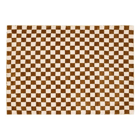 Dywan we wzór szachownicy ochra 118x170 cm