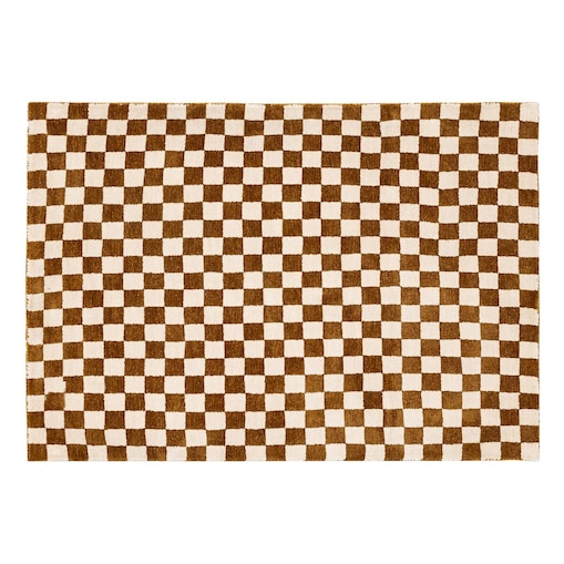 Dywan we wzór szachownicy ochra 118x170 cm