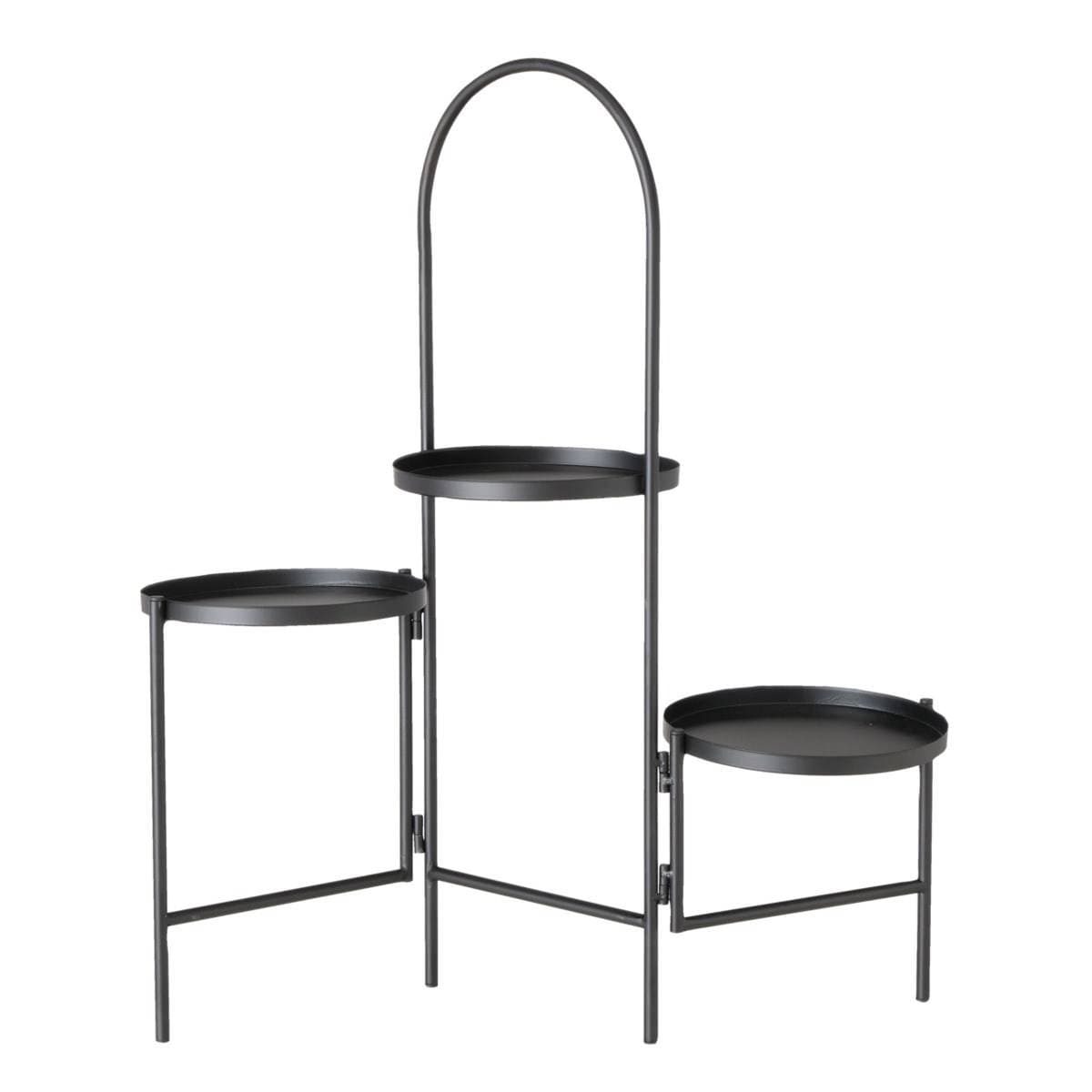 Stojak na kwiaty, trzypoziomowy, kolor czarny, 68 cm