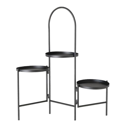Stojak na kwiaty, trzypoziomowy, kolor czarny, 68 cm