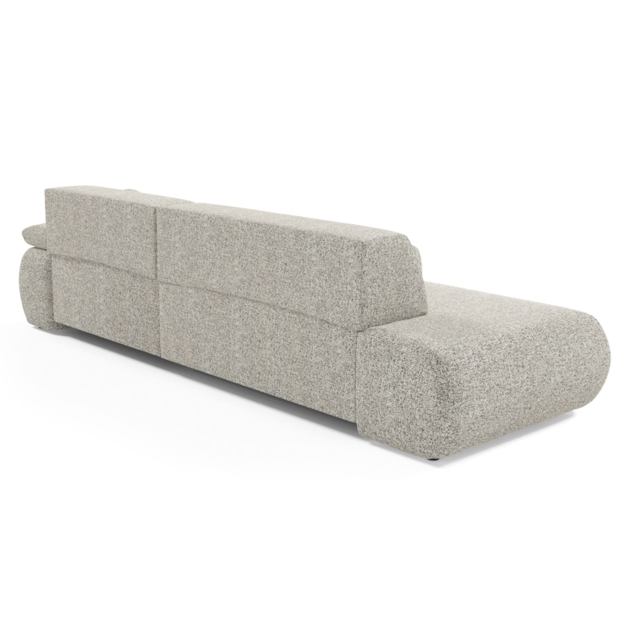 Narożnik rozkładany PENTI z pojemnikiem na pościel, prawy, szaro-beżowy