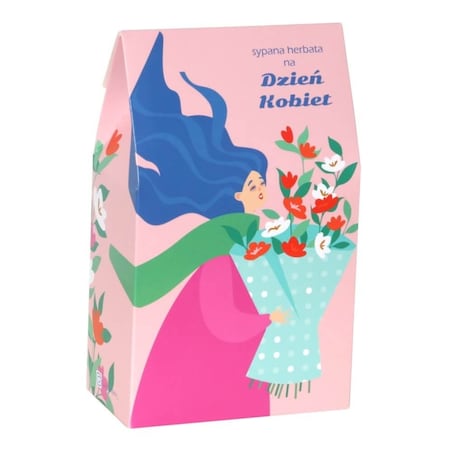 Zestaw prezentowy dla Niej. Box z kawą i herbatą na Dzień Kobiet - prezent upominek. Zestaw 10 herbat sypanych, zestaw 10 kaw smakowych oraz elegancki zaparzacz w kształcie agrafki