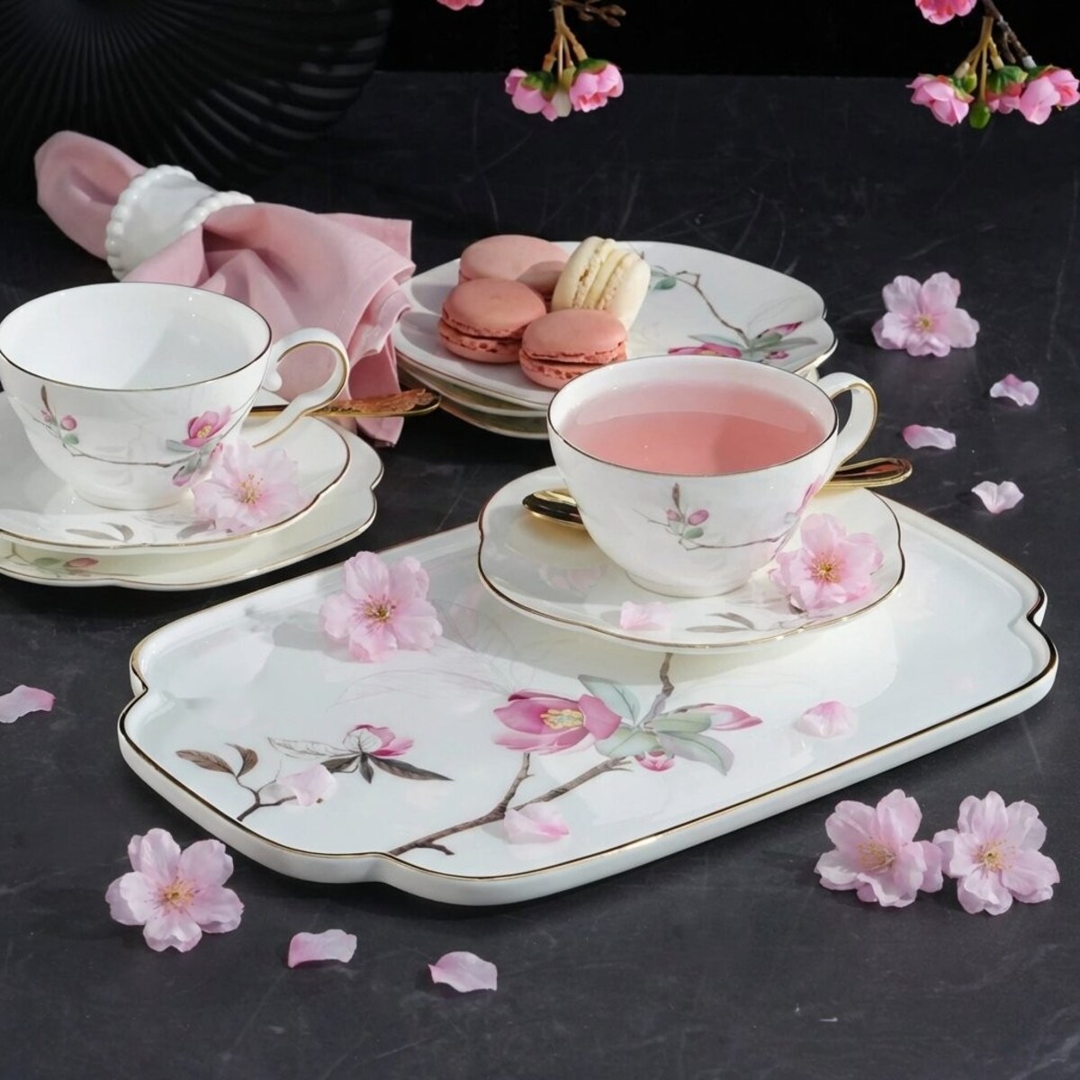 VILLA ITALIA Patera do ciasta porcelanowa Talerz 31,5 x 20,5 cm SPIRIT of JAPAN