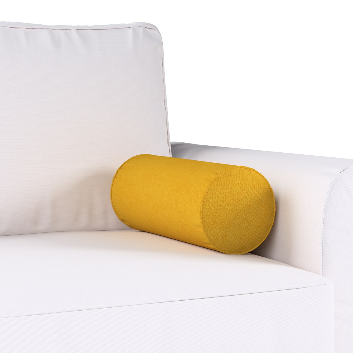 Poduszka wałek prosty, musztardowy szenil, Ø16 x 40 cm, Etna